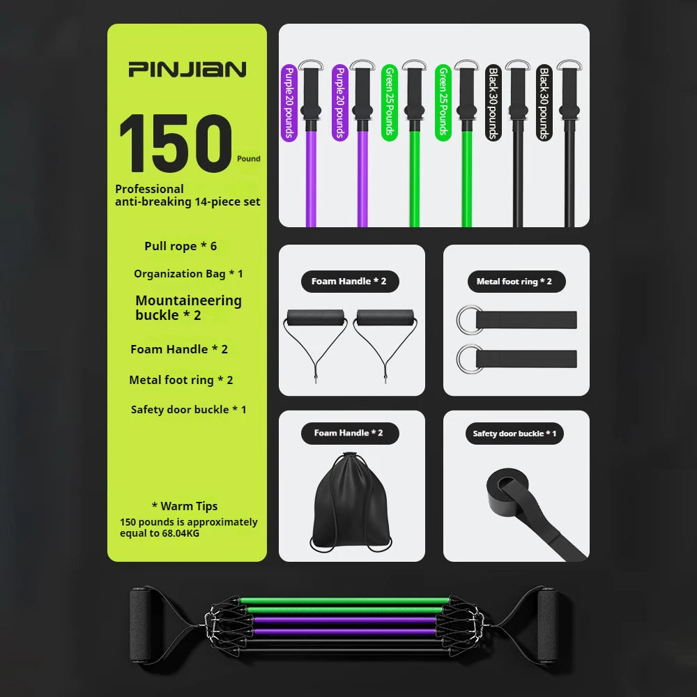 Resistance Bands Set Multi-function Tensioner Suit Muscle Training