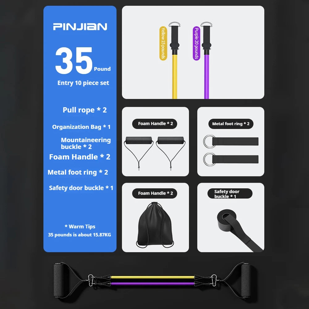 Resistance Bands Set Multi-function Tensioner Suit Muscle Training