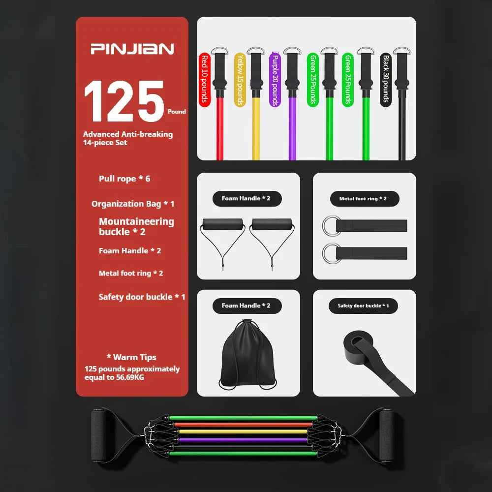 Resistance Bands Set Multi-function Tensioner Suit Muscle Training