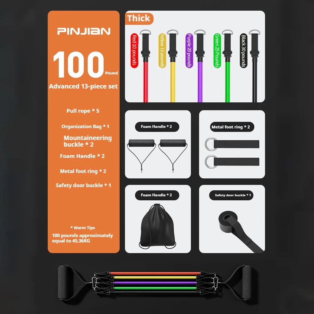 Resistance Bands Set Multi-function Tensioner Suit Muscle Training