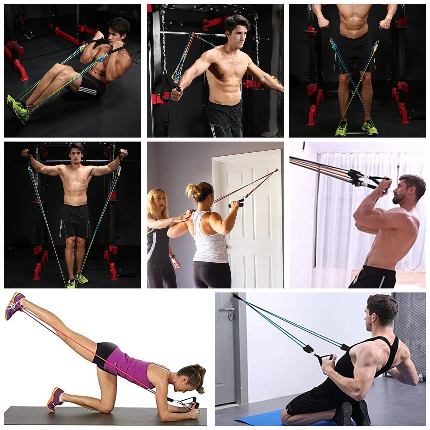 Resistance Bands Set Multi-function Tensioner Suit Muscle Training